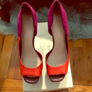 Jessica Simpson Colorblock Open Toe Pumps